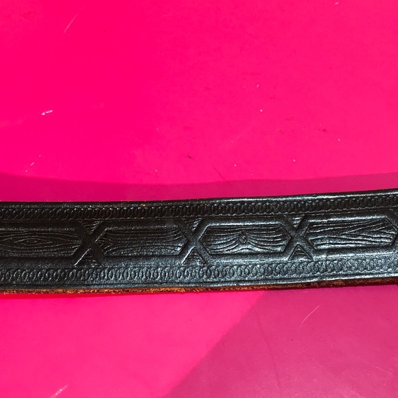 Vintage Black Leather Belt with NRA Belt Buckle